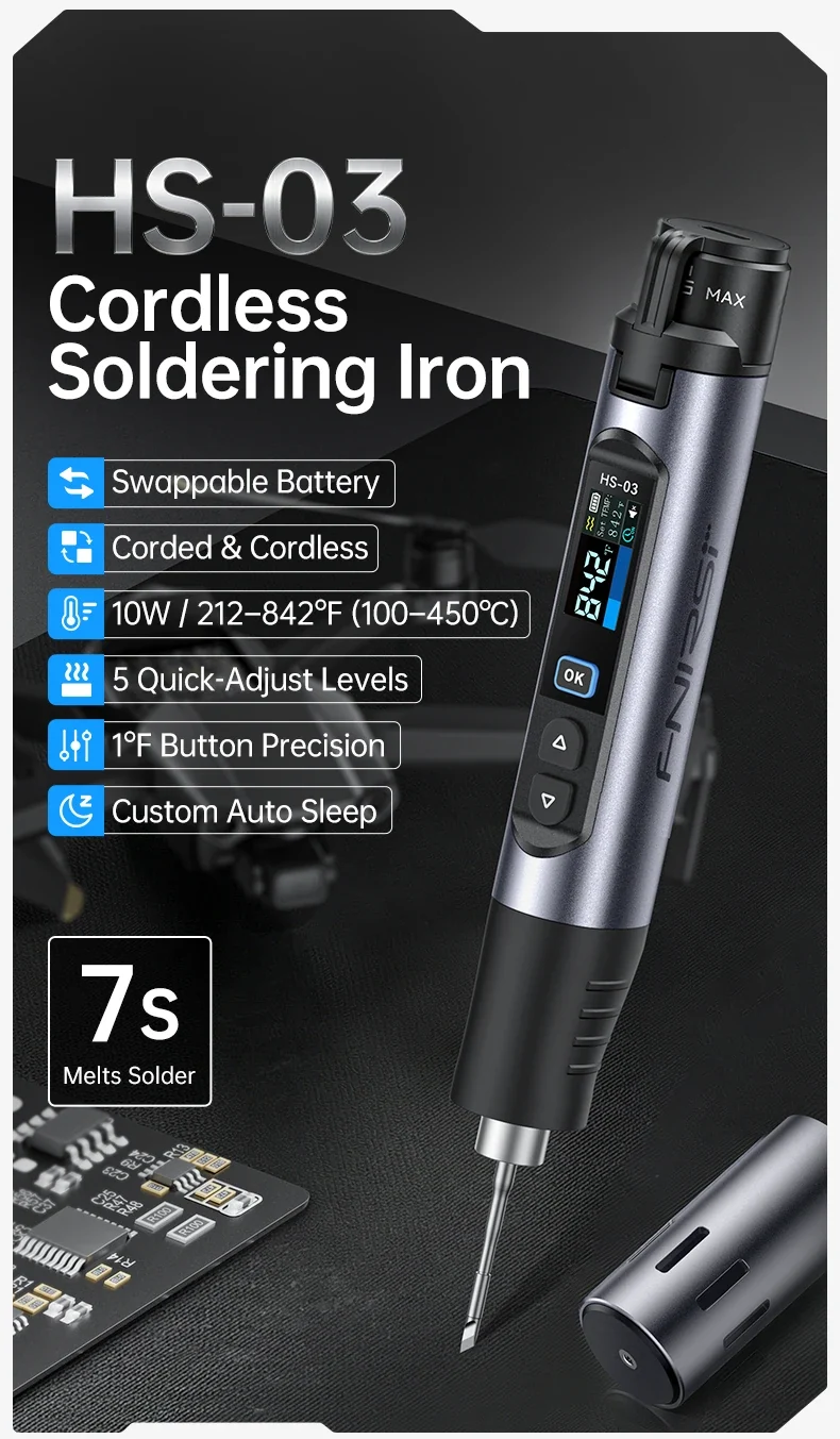 FNIRSI HS-03 หัวแร้งบัดกรีไร้สาย - Image 2